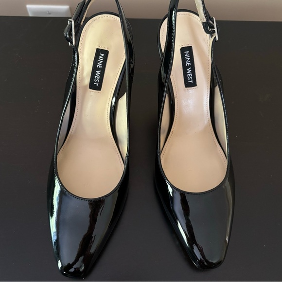 None West, Black Patent leather sling back pumps size 8. Brand new. Never worn. - Picture 4 of 7